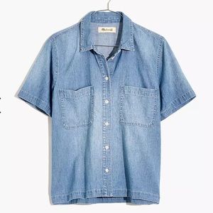 Madewell Denim Short Sleeve Button Up Shirt